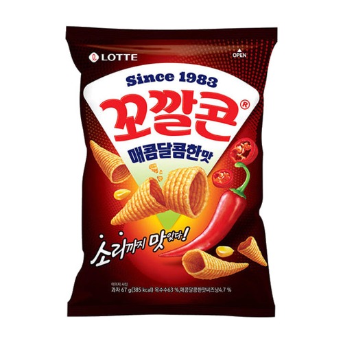 [롯데] 꼬깔콘(매콤달콤한맛) 67g